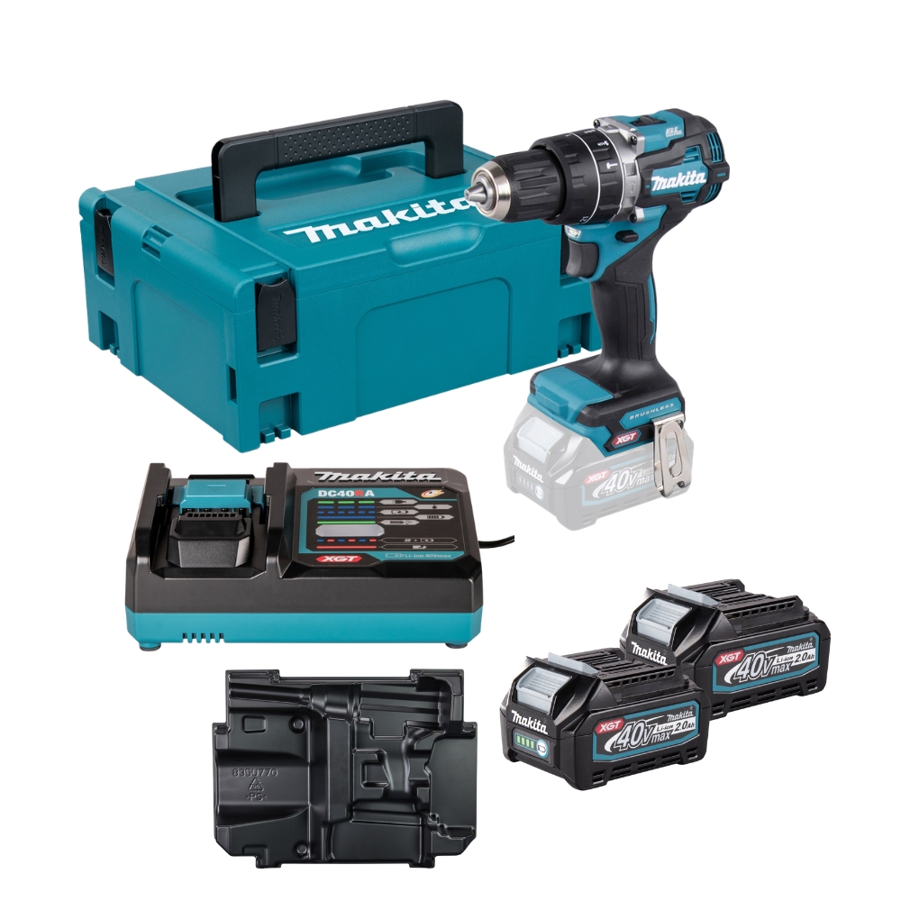 Makita Schlagbohrschrauber HP002GA202 40V max XGT inkl. 2 Akkus + Ladegerät