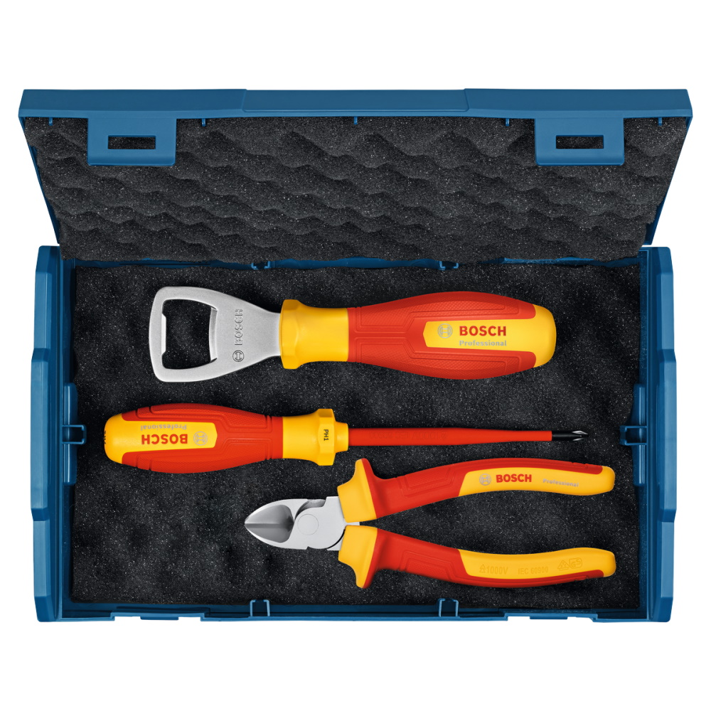 Bosch Handwerkzeug Set 4 teilig - Werkzeugset - mini L-BOXX - VDE