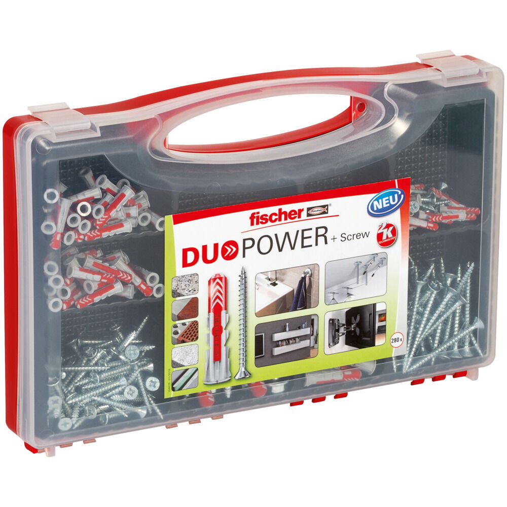 Fischer Dübel Red-Box DUOPOWER - Sortimentsbox - 140 Stück - 536091