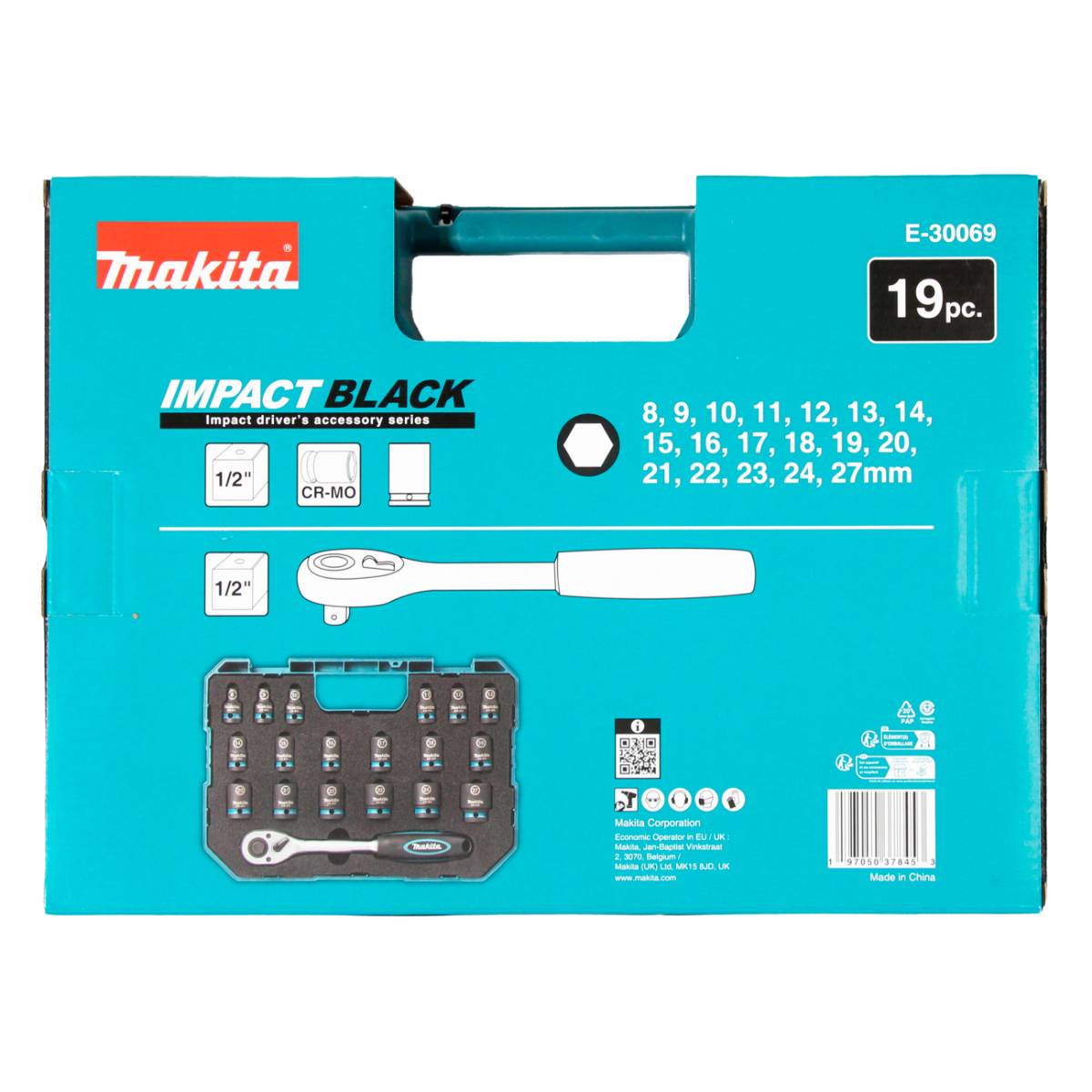 Makita Steckschlüssel Satz E-30069 1/2 Zoll - 19 teilig