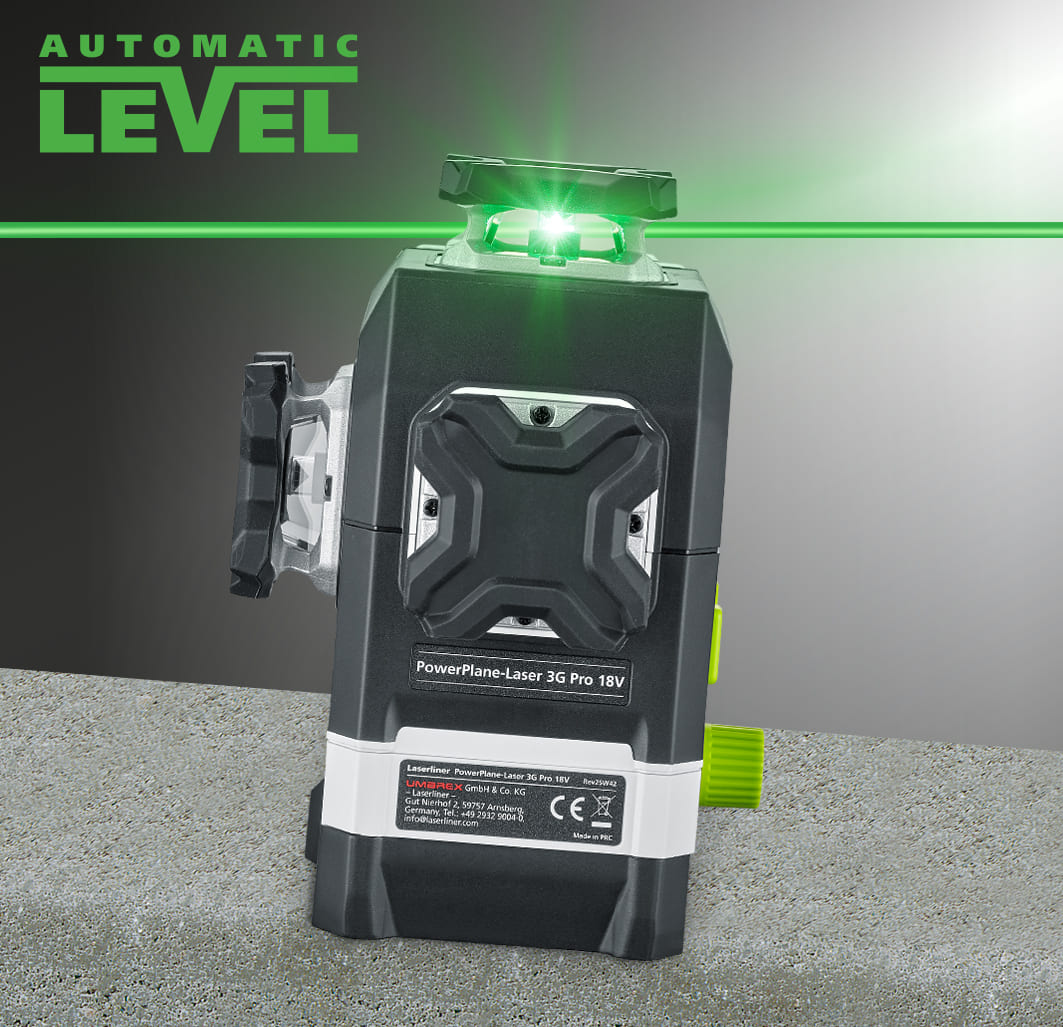 Laserliner Kreuzlinienlaser PowerPlane Laser 3G Pro Multi-18V 3D - 360 Grad grün