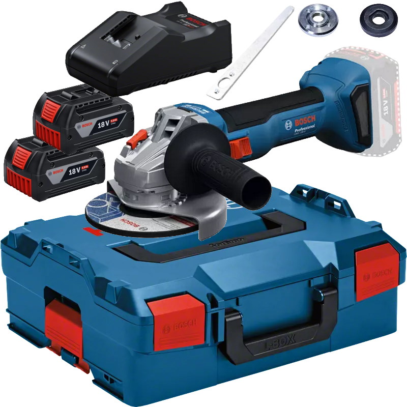 Bosch Akku-Winkelschleifer GWS 18V-8 -  L-BOXX - 125mm - inkl. Akkus/Ladegerät