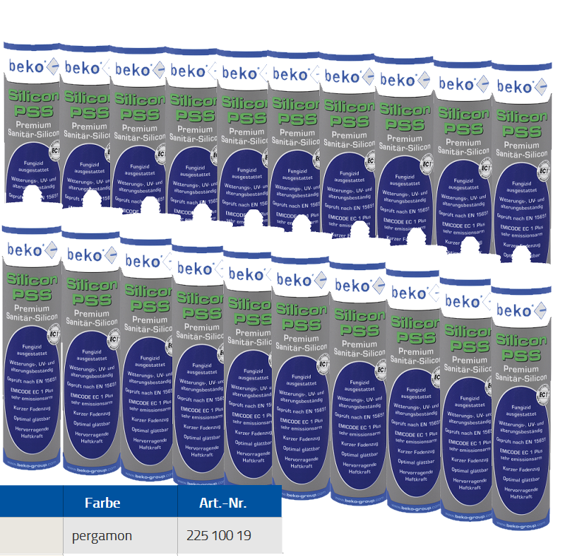 Beko 20x Premium Sanitär Silicon 310ml - PSS Silicon Premium - pergamon