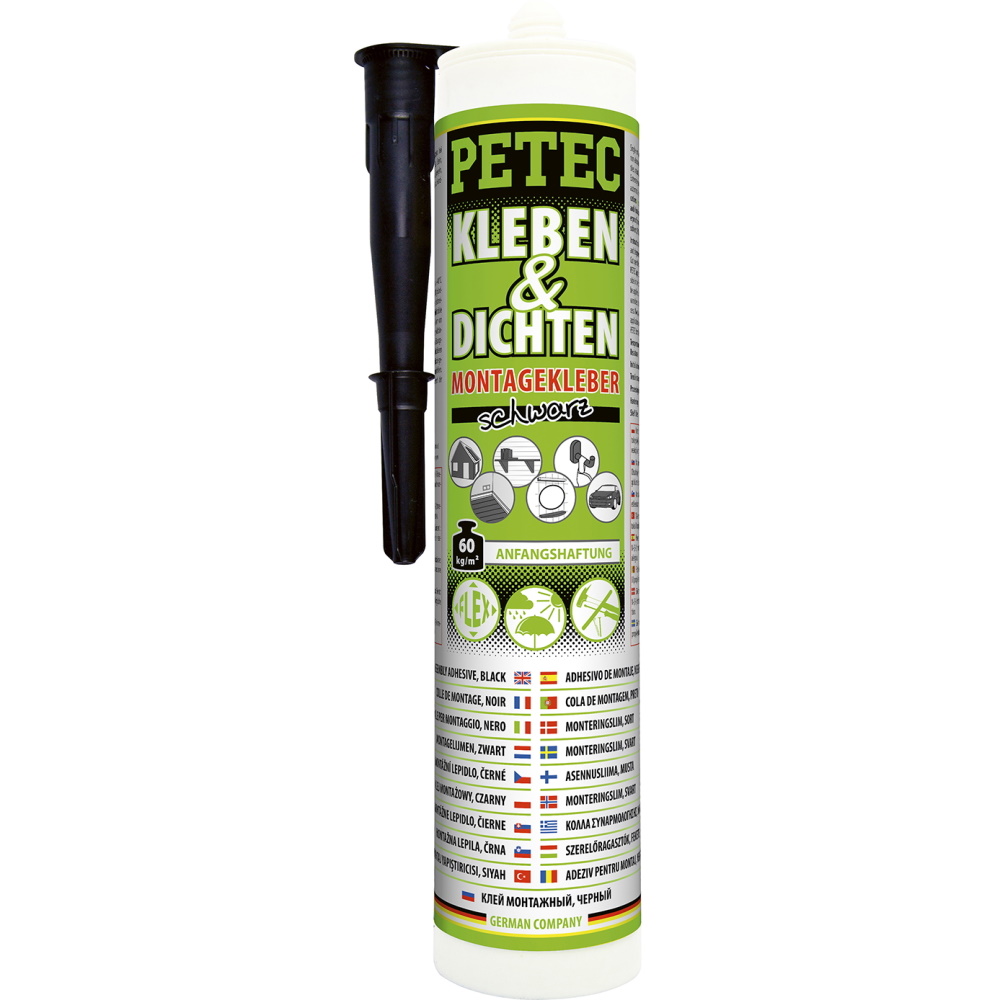 Petec Montagekleber Kleben + Dichten schwarz Set - 12 Stück - 94729
