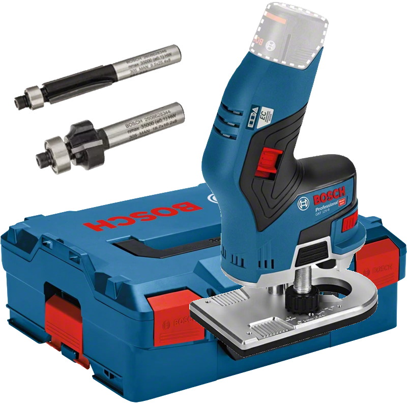 Bosch Akku-Kantenfräse GKF 12V-8 - 12 Volt - inkl. 2 Fräser - L-BOXX 136
