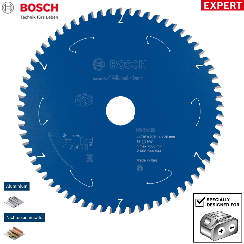 Bosch Sägeblatt Kreissägeblatt EXPERT FOR Aluminium - Akkusägen - 216 mm