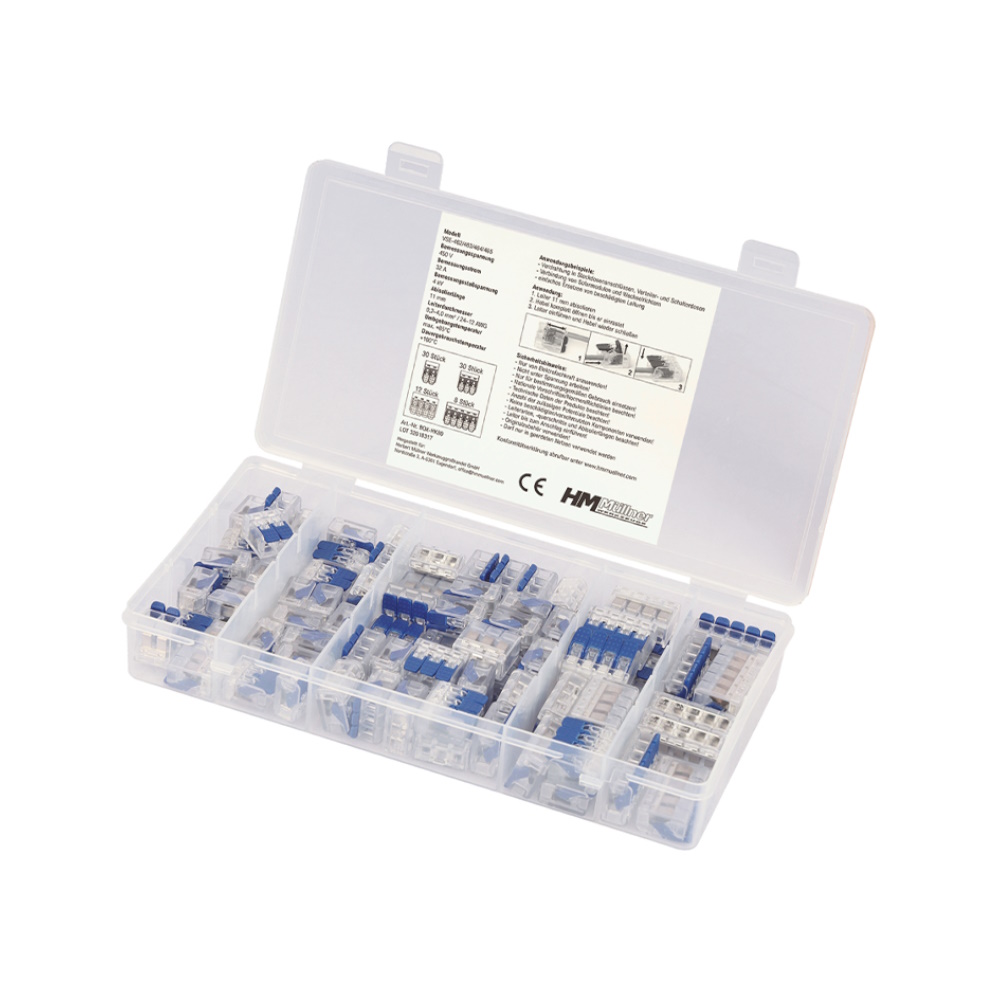HM Müllner Hebel-Verbindungsklemmen Sortiment 80-teilig - 0,2–4,0 mm² 