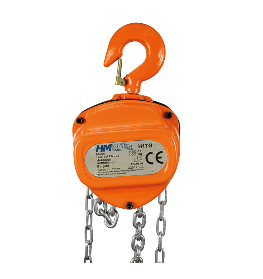 HM Müllner Handkettenzug - Seilzug - Flaschenzug - 1 t - 1 Tonne