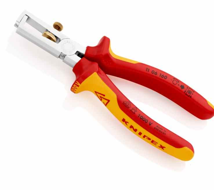 Knipex Abisolierzange mit Öffnungsfeder universal 11 06 160- 160mm - bis 5mm Ø