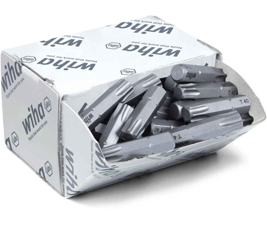 Wiha Bits Großpack Standard 25 mm - 08070 - 50 Stück - TORX T40 - 1/4" C6,3