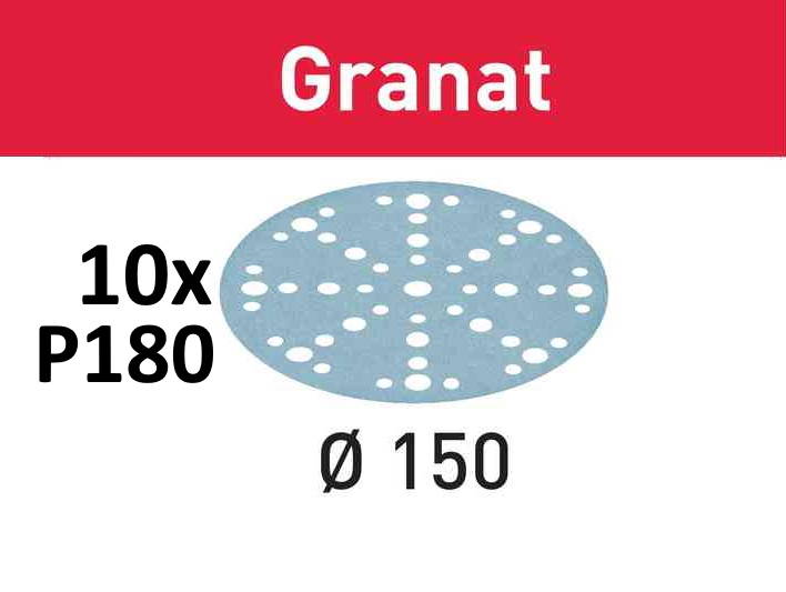 Festool Schleifscheibe Granat STF D150/48 P180 GR/10 - 575158 - 10 Stück