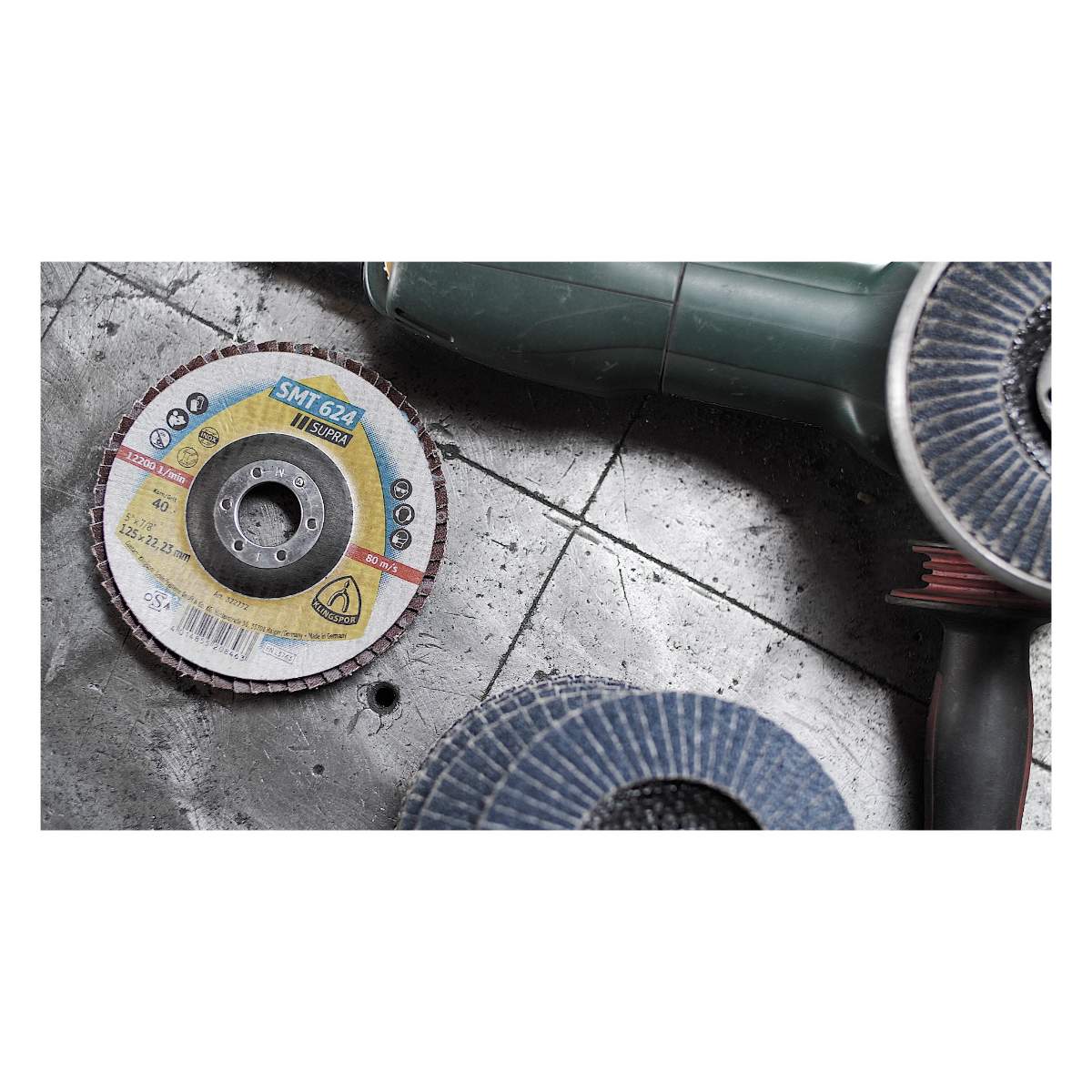 Klingspor Schleifmopteller SMT 624 Supra - Ø 115 mm für Metall - K 40