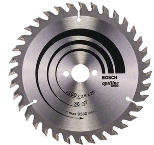 Bosch Optiline Wood Kreissägeblatt - 160x20x2,6mm - 36 Zähne