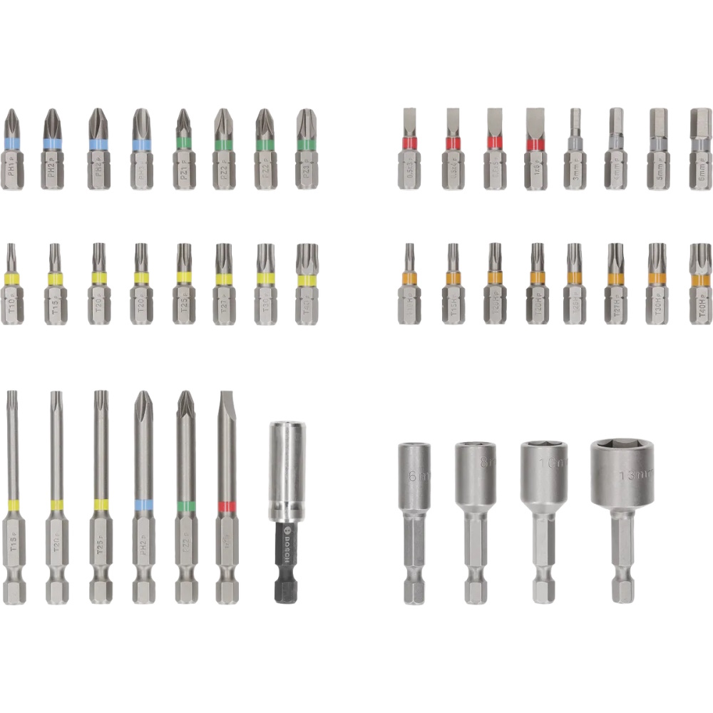 Bosch Bit-Set Schrauberbit-Set - Extra Hard - 43-teilig - Farbcodierte Bits