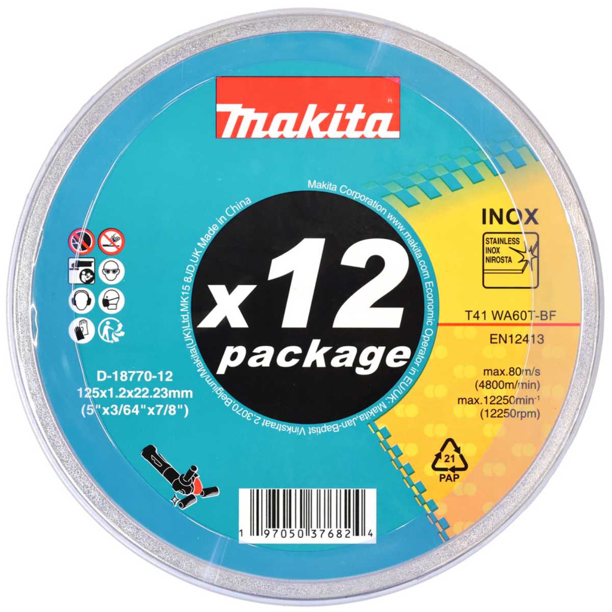 Makita Trennscheibe D-18770-12 - INOX - 125x1,2x22,23 mm WA60T