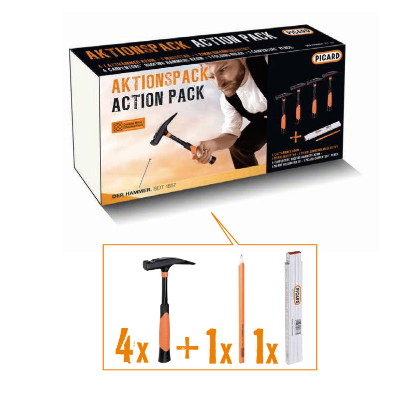 Picard Aktionspack Latthammer 820M BlackGiant - geraut - 4x Latthammer