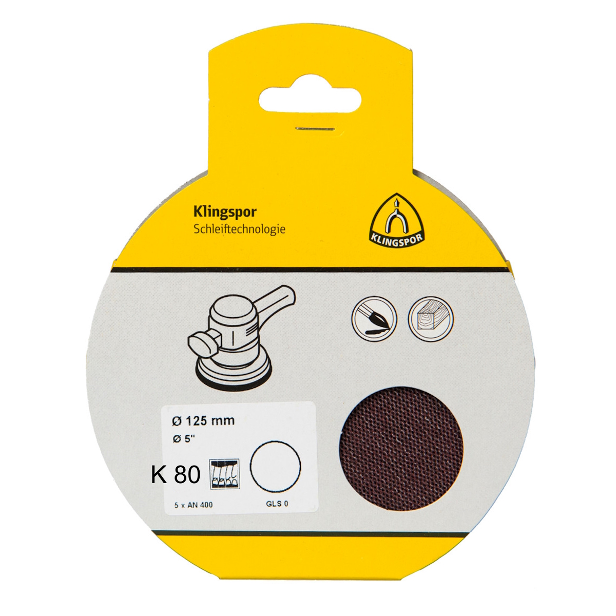 Klingspor Schleifgitter AN 400 SB verpackt - 125 mm Ø - kletthaftend - K 80
