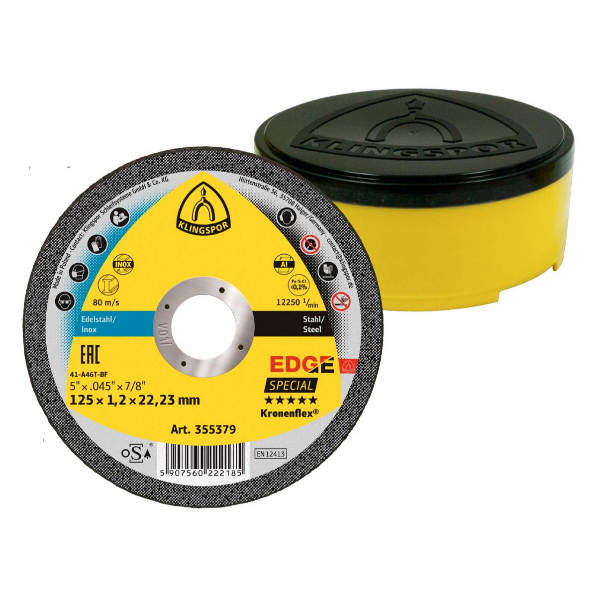 Klingspor Trennscheibe EDGE Special 125 x 1,2 x 22,23 mm - Edelstahlgeeignet