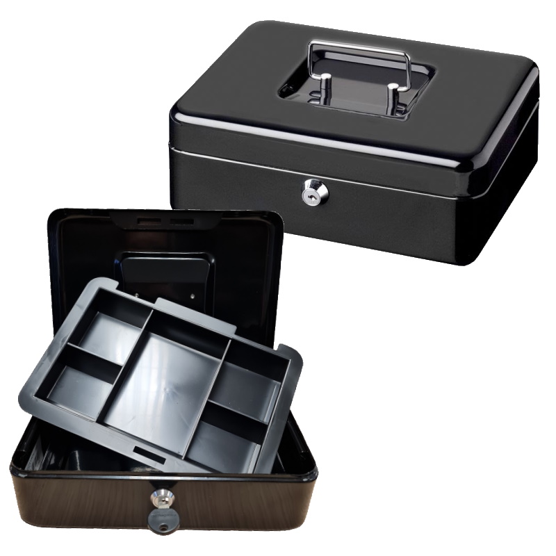 Burg Wächter Geldkassette Money 5025 in schwarz - Geldbox Kasse mit Facheinsatz