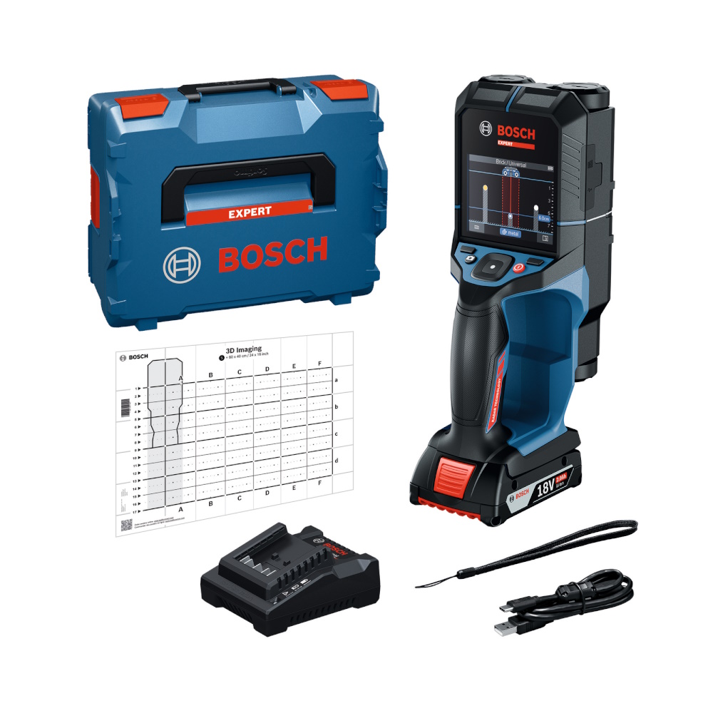 Bosch Ortungsgerät D-tect18V-200-17C 200mm - L-Boxx - 18V 2,0Ah Akku - Ladegerät