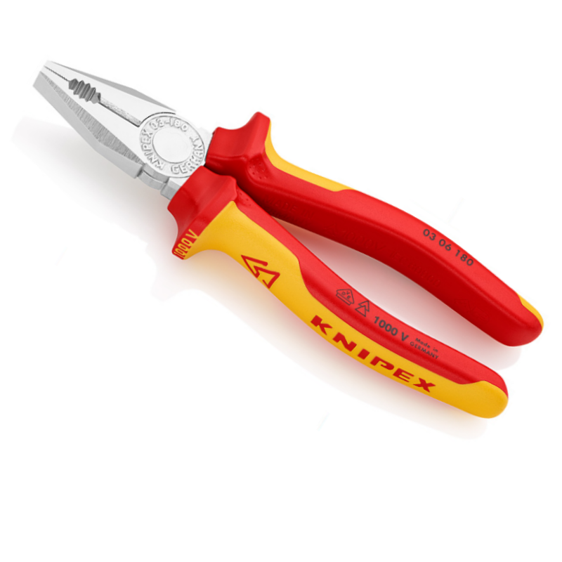 Knipex 0306180 VDE Kombizange mit Mehrkomponenten Hüllen 180mm