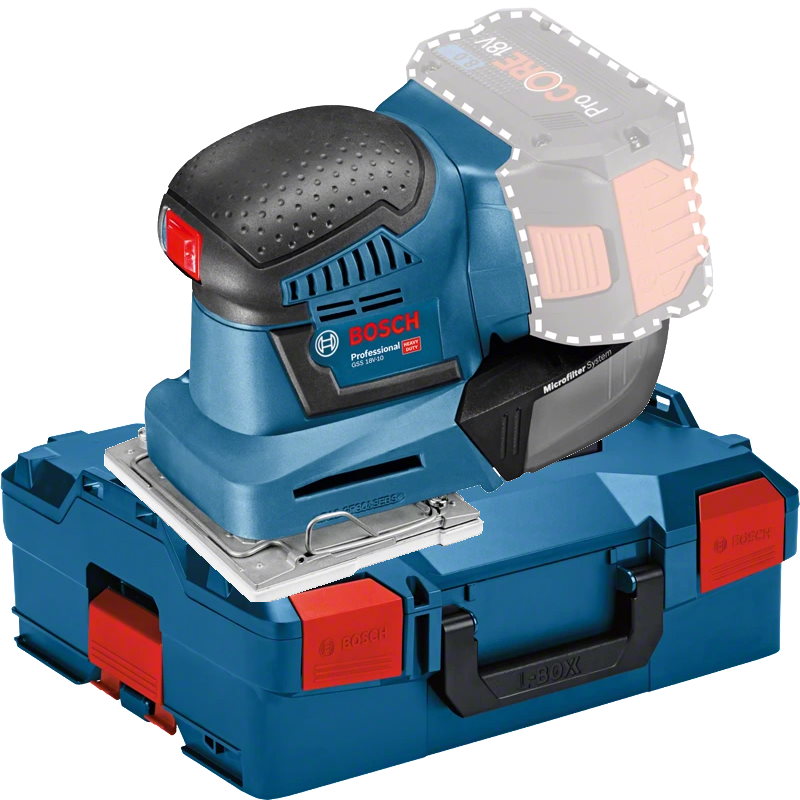 Bosch Akku-Schwingschleifer GSS 18V-10 - 18V - diverse Schleifplatten - in L-BOXX