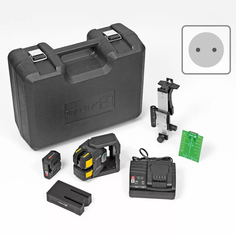 Stabila Multilinien-Laser LAX 500 G - 12V - grün - 7-tlg - 3 x 360° - Akku + Ladegerät