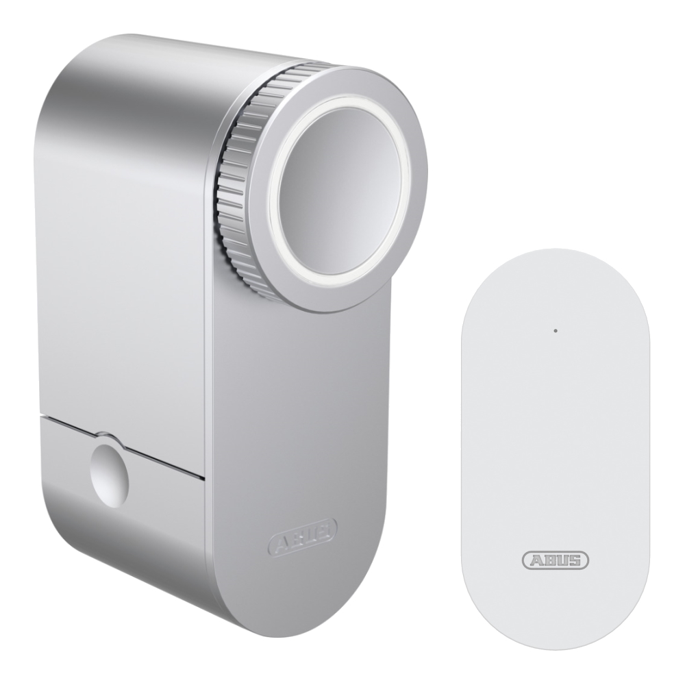 Abus Türschlossantrieb LOXERIS One in silber - inkl. WLAN Bridge One in weiß