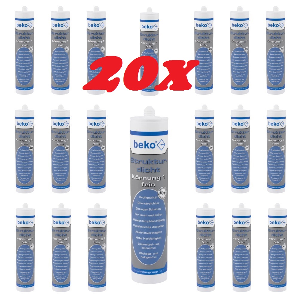 Beko 20x Strukturdicht weiß strukturiert - Körnung 1 - fein - Acryl - 230330