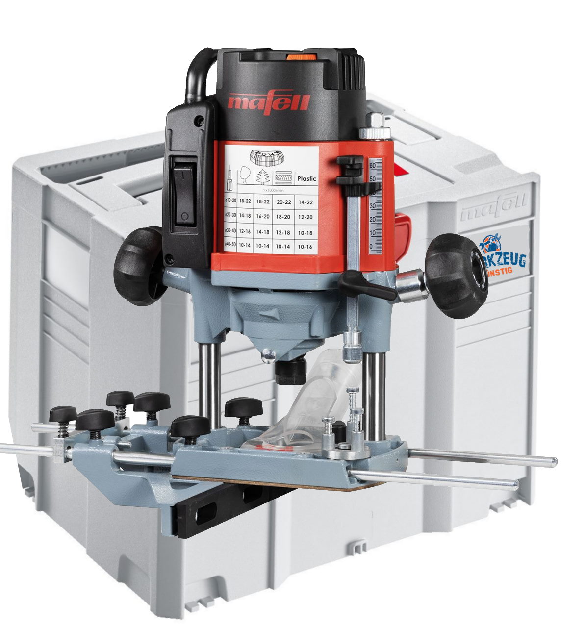 Mafell Oberfräse LO 65 Ec MaxiMAX - im T-MAX - 2600 Watt - bis 65mm - 91C701