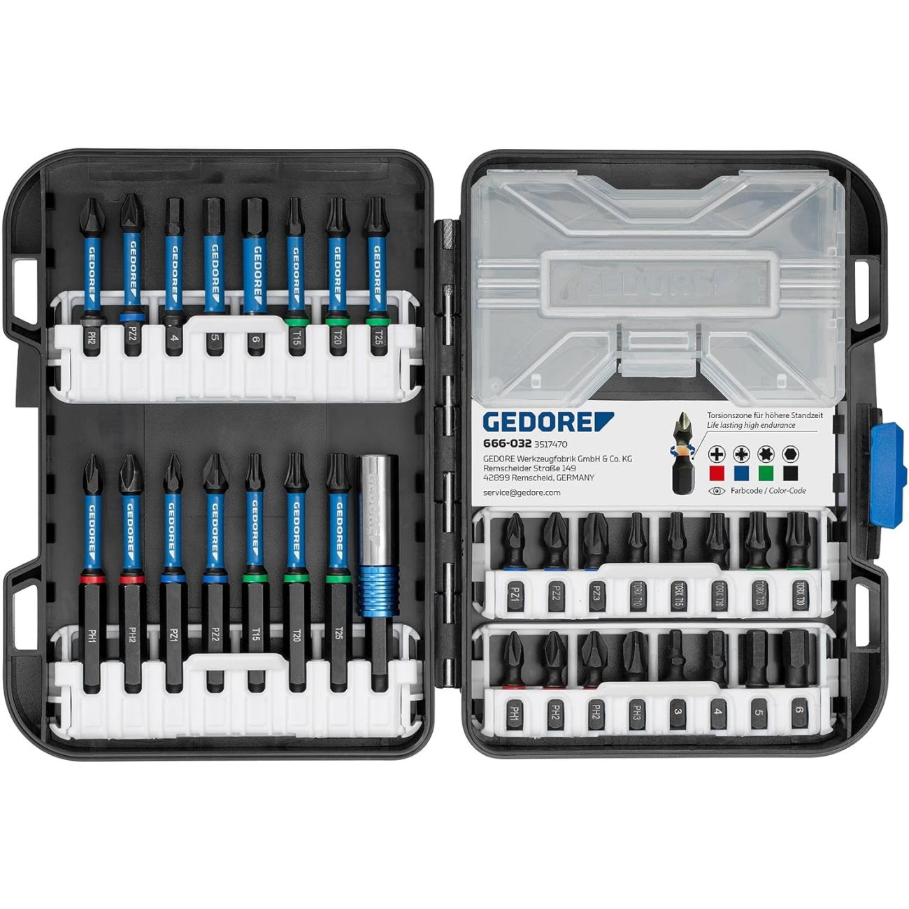 Gedore Torsions-Bit-Set - 666-032 - 32-teilig - hoher Schutz unter Last - 3517470