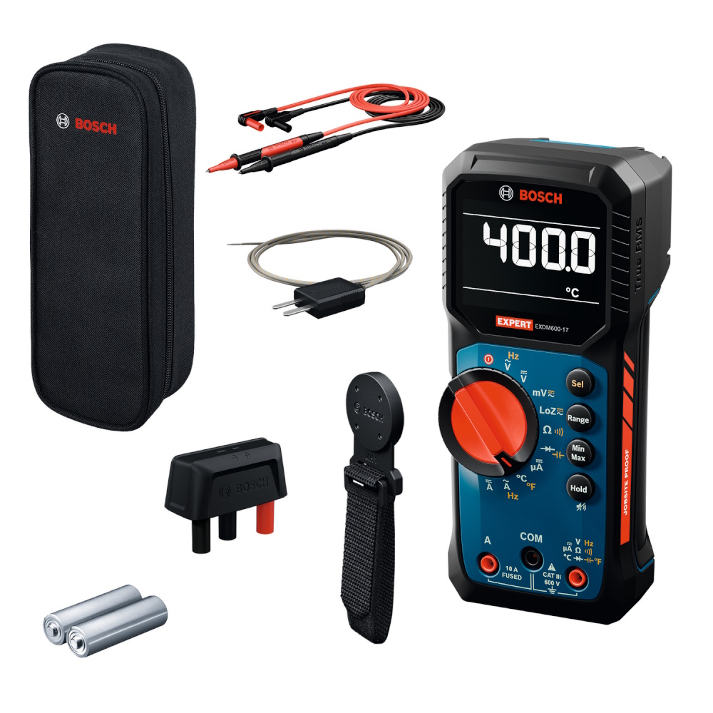 Bosch Digitalmultimeter EXPERT EXDM600-17 IP65 600V True RMS -40 bis 400°C