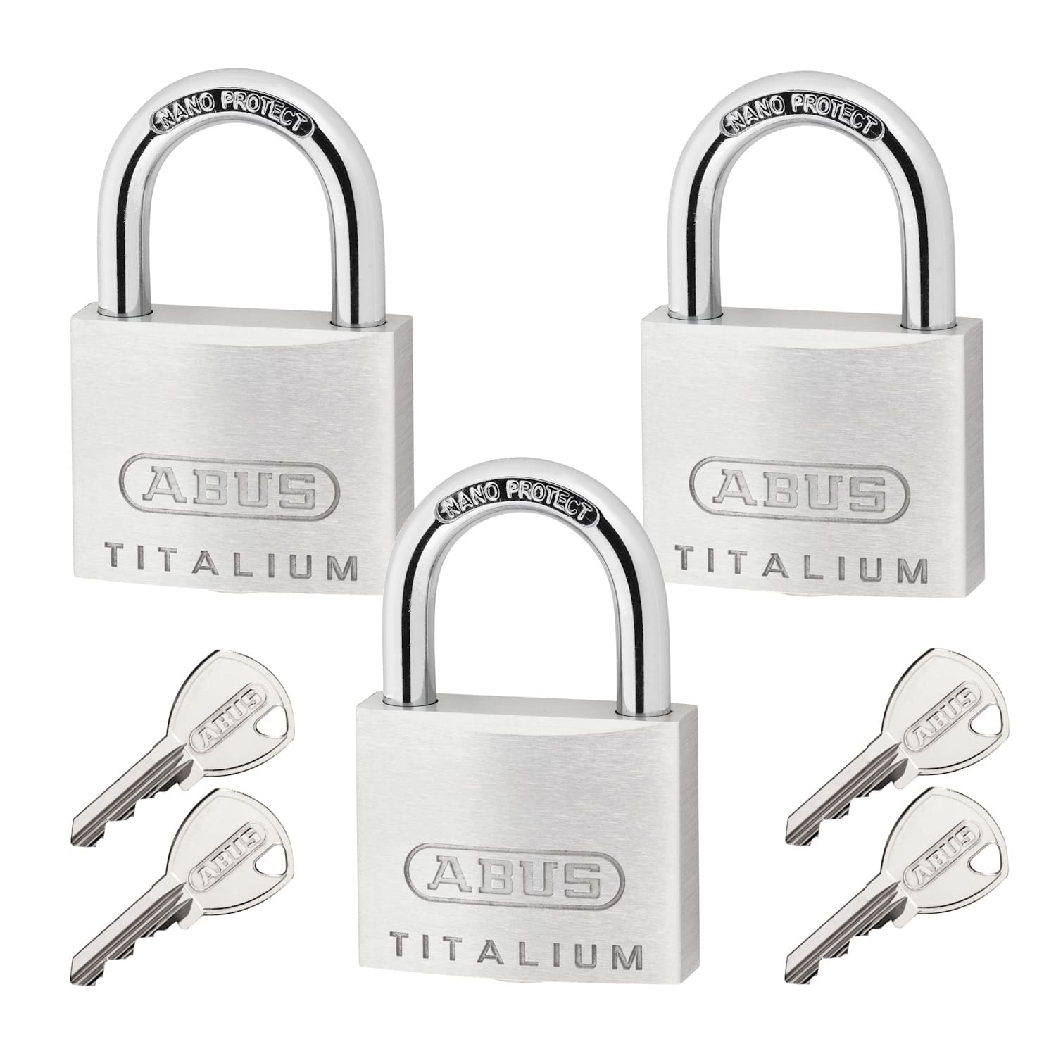 Abus Vorhangschloss 3er Set - Titalium 64TI/40 Triples - Gleichschließend
