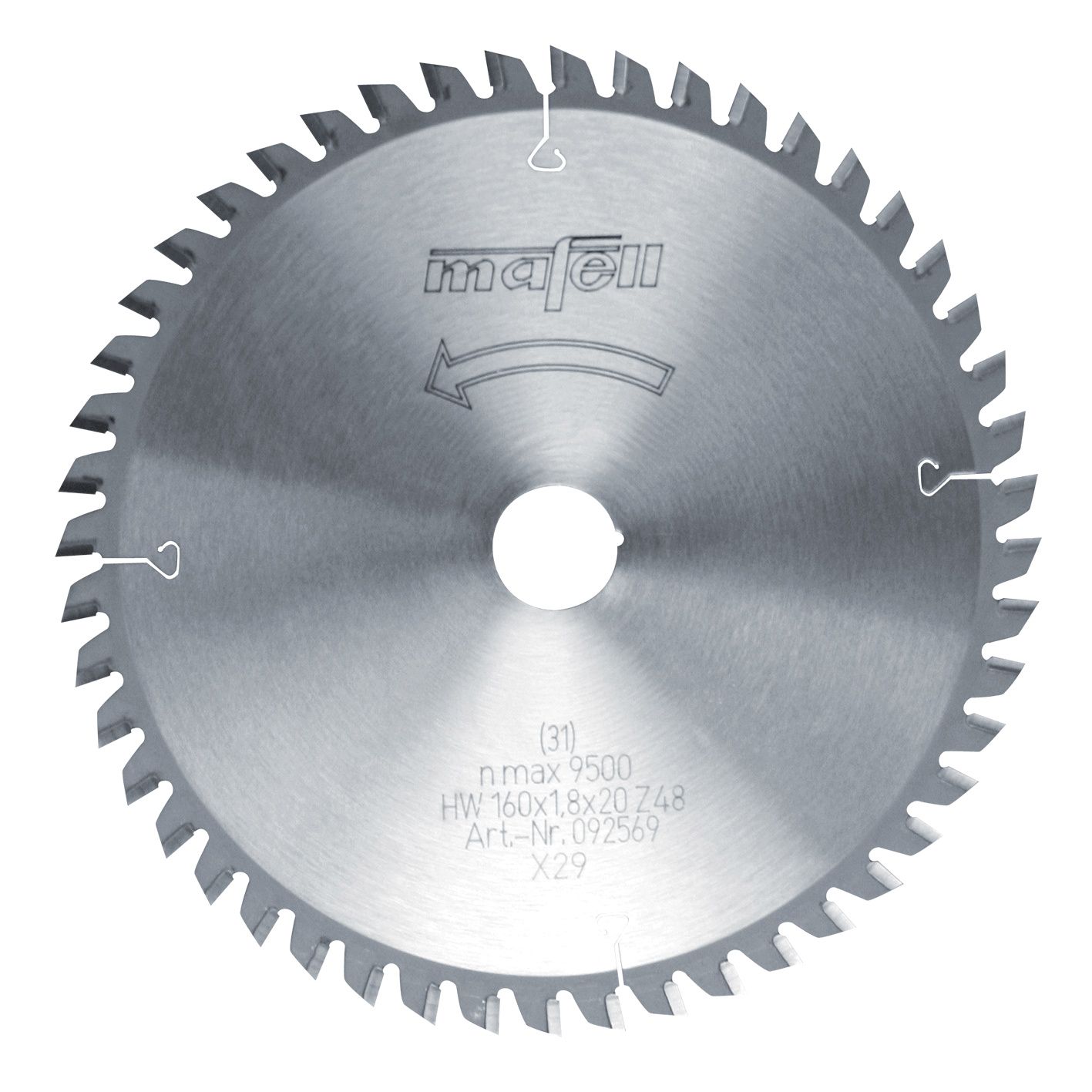 Mafell Sägeblatt HM - 160x1,2/1,8 x 20mm - 48Z - Schichtstoffplatten - 092569