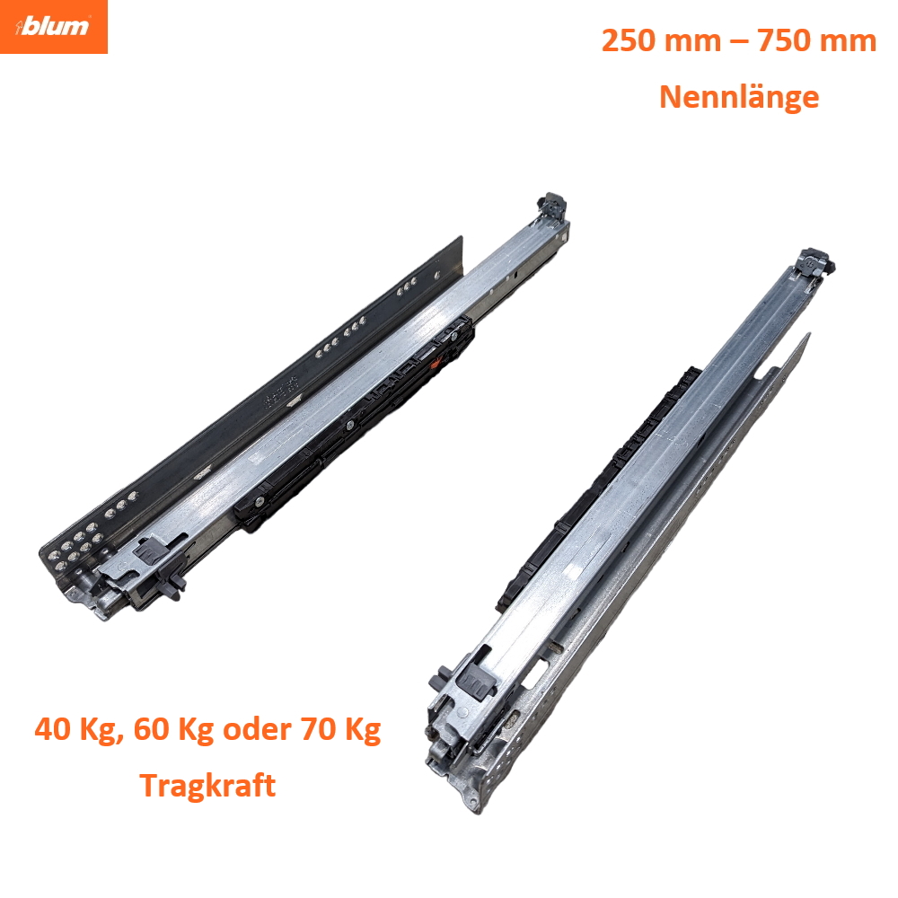 Blum Movento Schubladenauszug - Vollauszug - 40 Kg 60 Kg 70 Kg - ohne Kupplungen