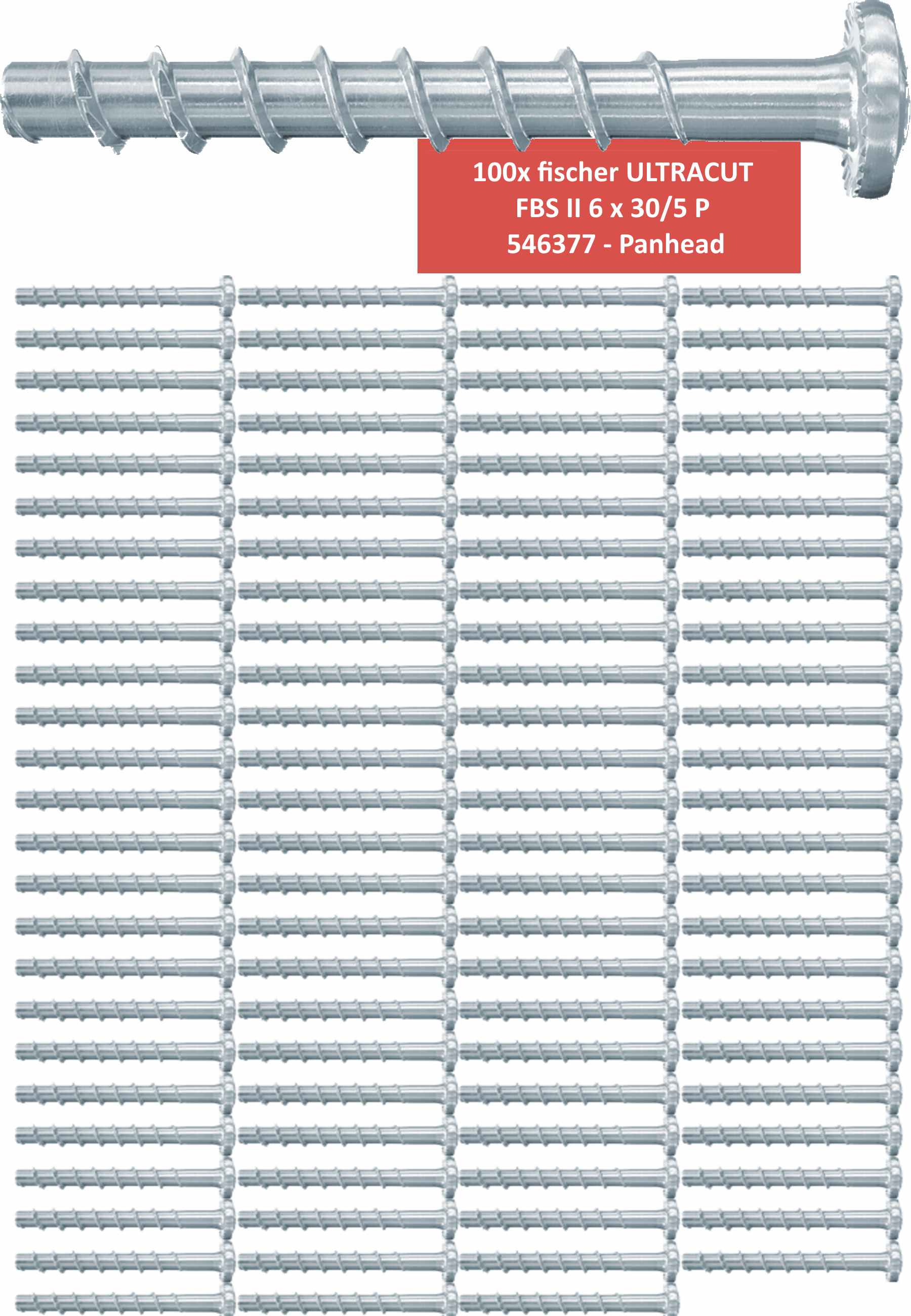 Fischer Betonschrauben Panhead UltraCut FBS II 6x30/5 P - 100 Stück - 546377