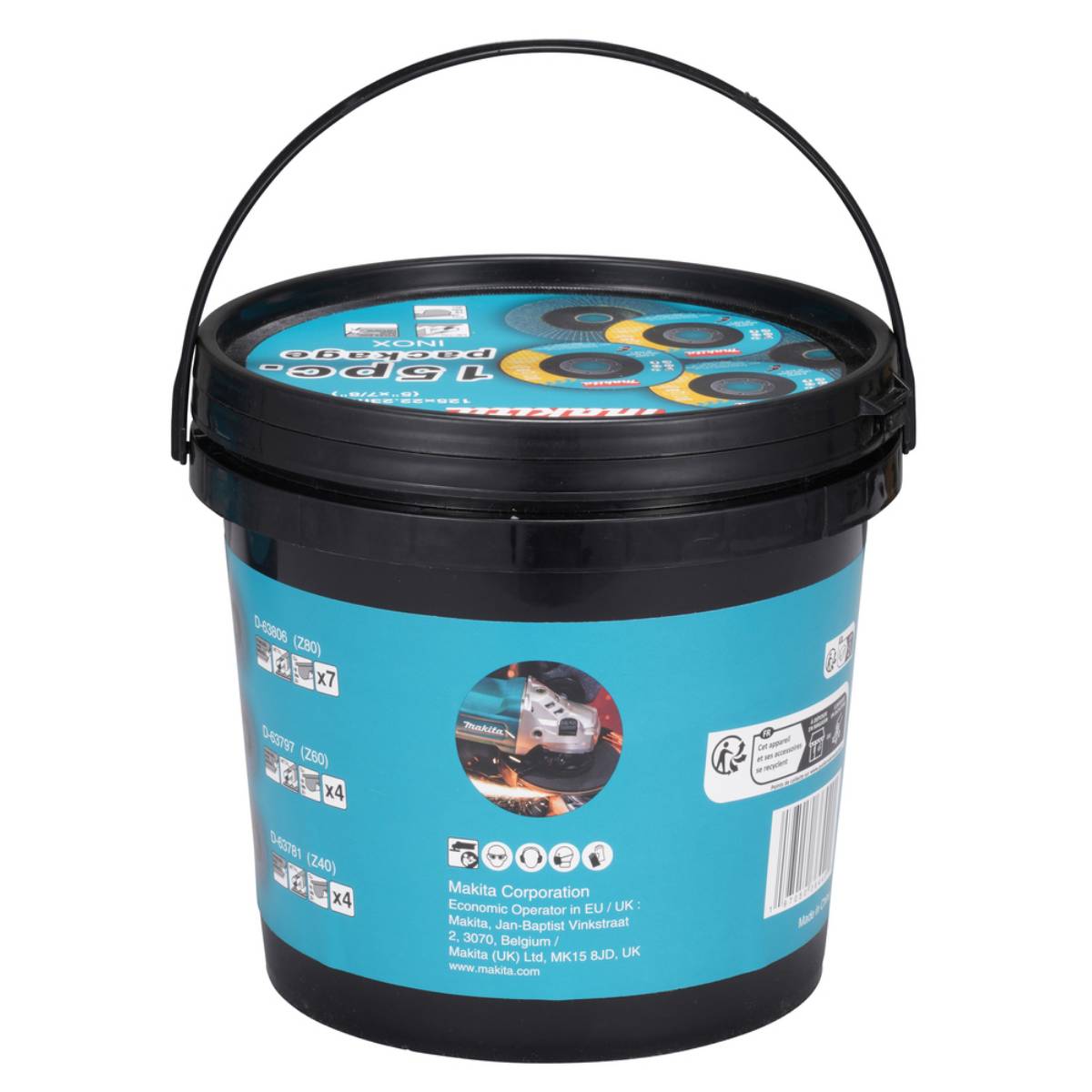 Makita Fächerscheiben-Set D-82024 - 125 mm - Z40/60/80 - INOX - 15-tlg.