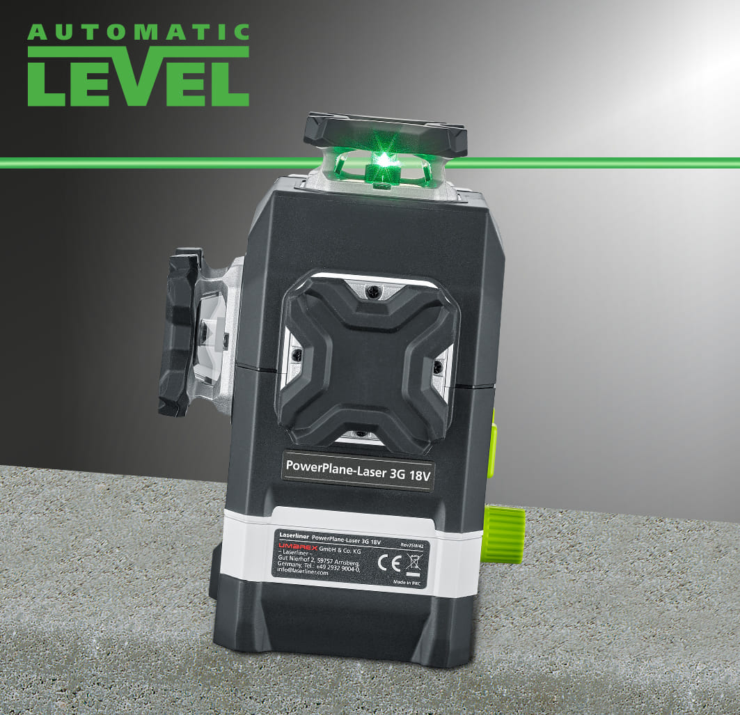 Laserliner Kreuzlinienlaser PowerPlane-Laser 3G Multi-18V 3D grüner Linienlaser