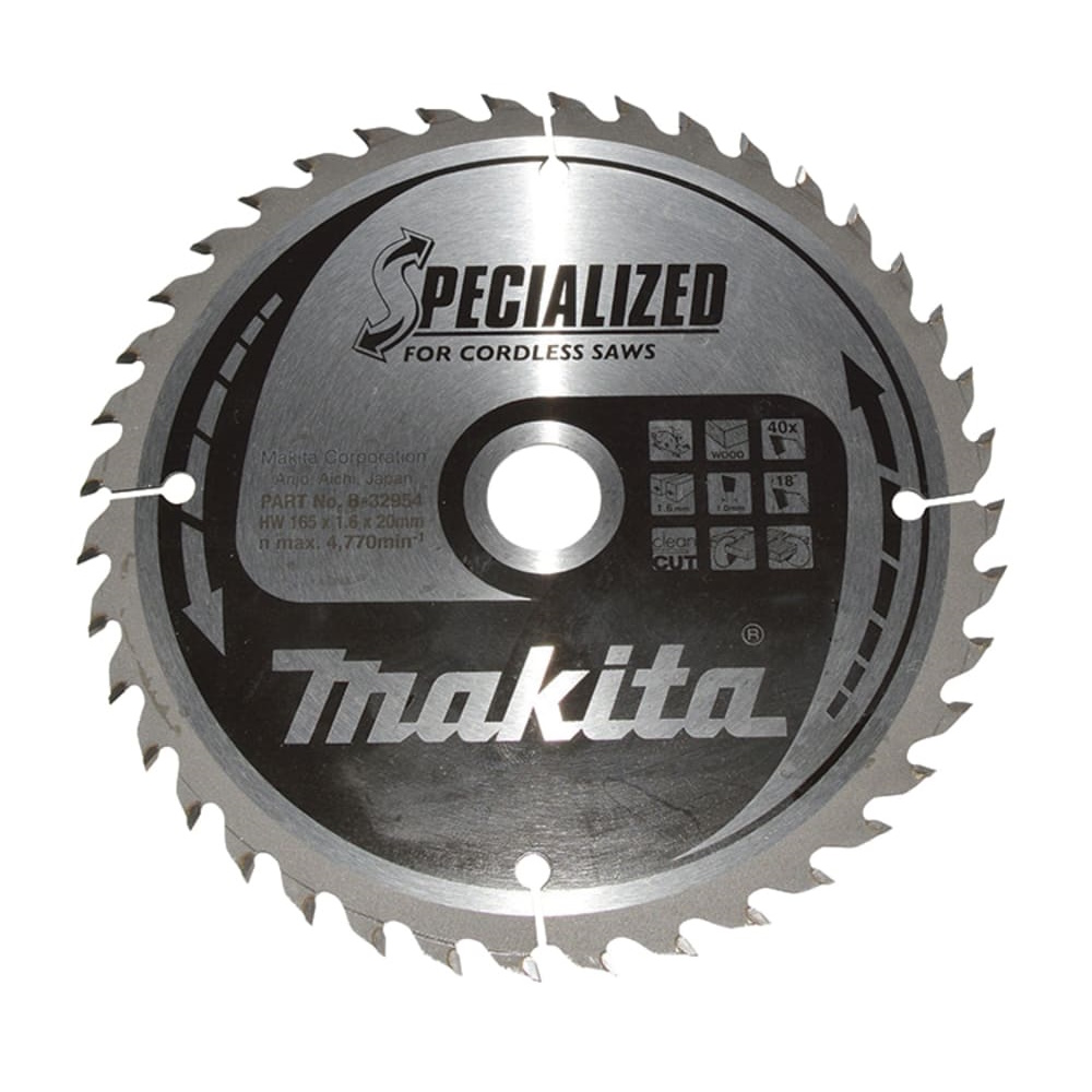 Makita Kreissägeblatt Holz Akku-SPECIALIZED 165x20x40Z - B-32954
