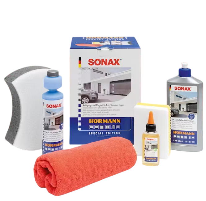 Hörmann Reinigungs- und Pflegeset für Garagentore - von SONAX - 7-teilig