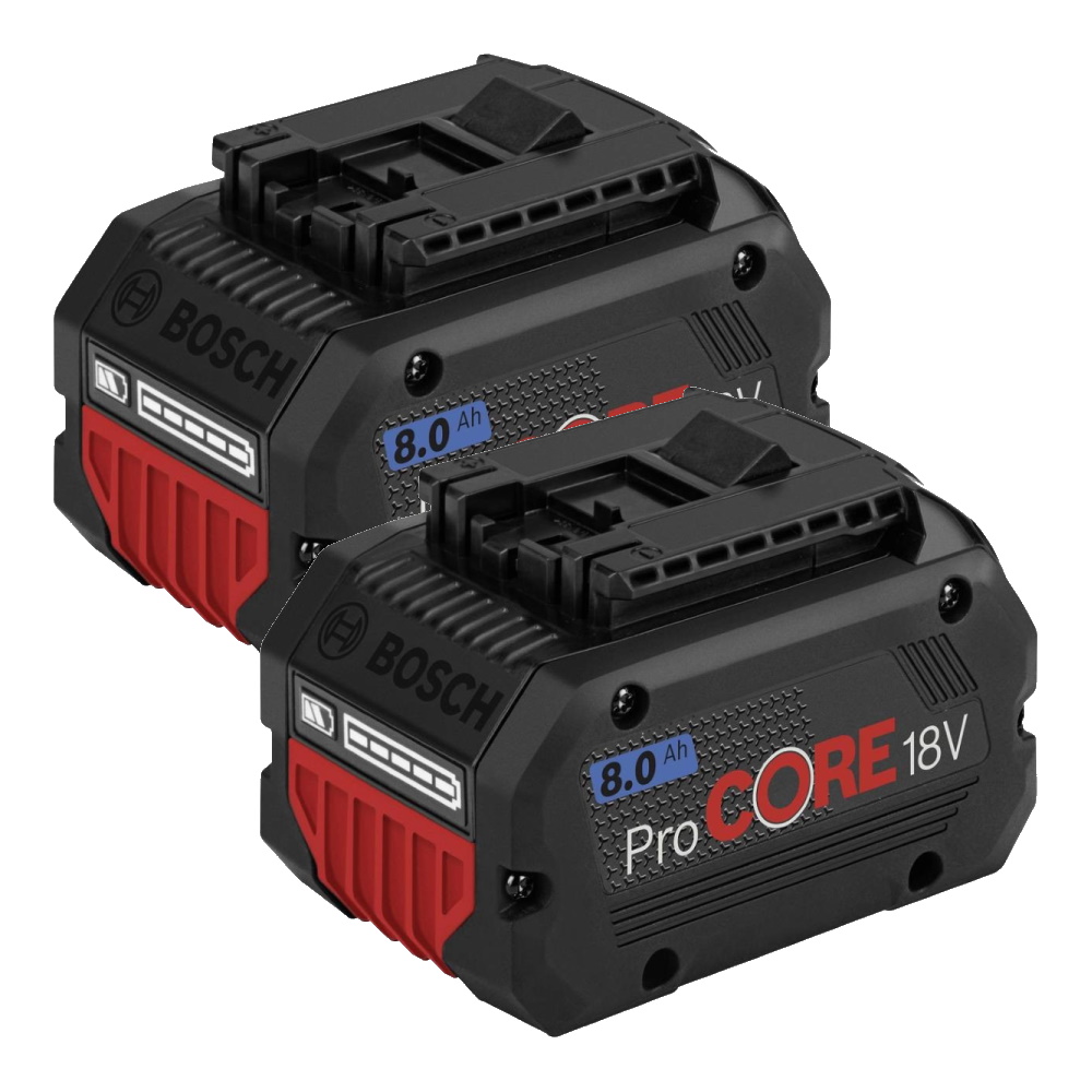 Bosch Akku 18V Procore 2 Stück - GBA 18V 8.0 ah 8Ah Ersatzakku Li-Ion