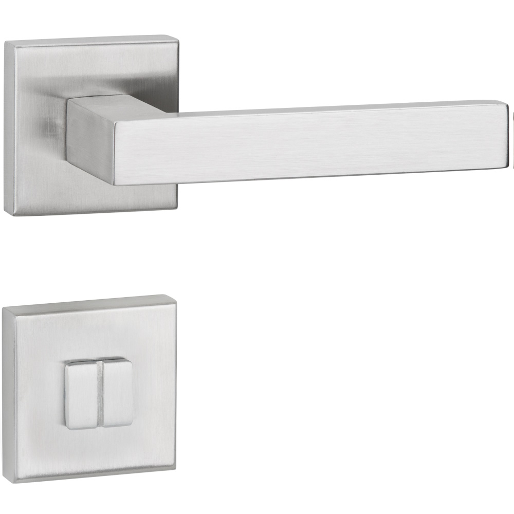 Hermat Bad-Drückergarnitur 1682 L WEST Edelstahl Smart-Clip Rosettengarnitur