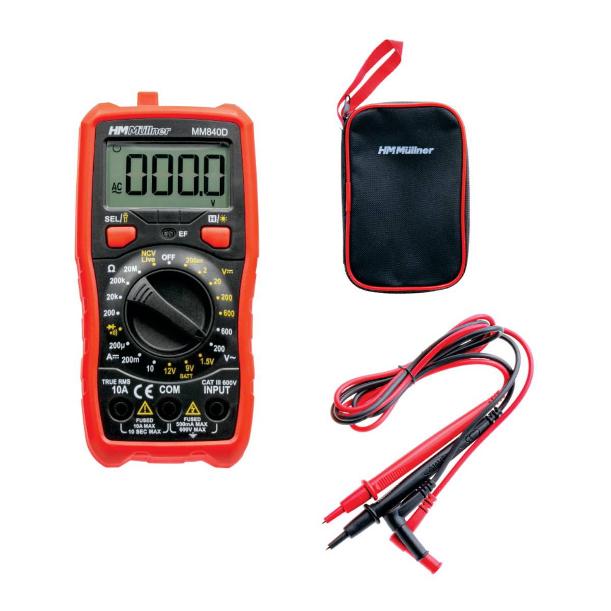 HM Müllner Digitales Hand Multimeter MM840D mit Prüfkabel CAT I Messgerät