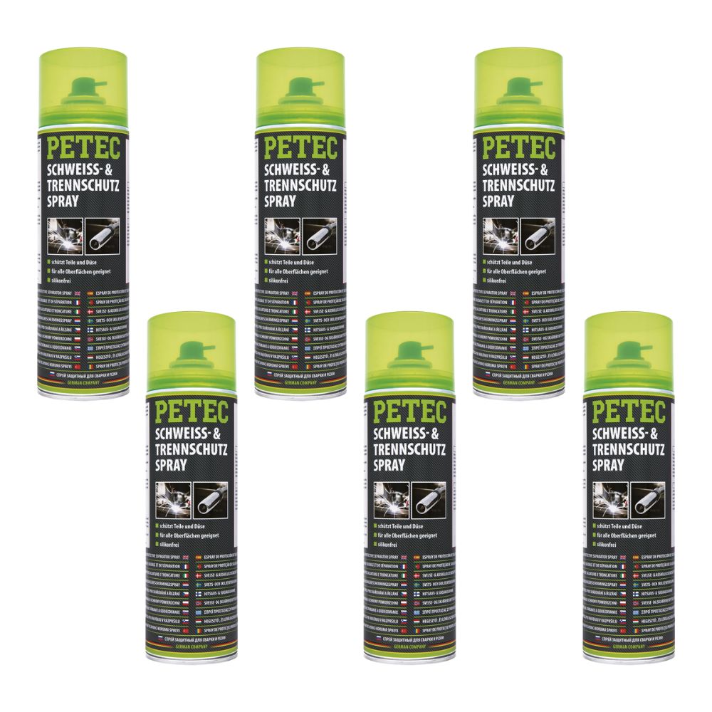Petec Schweiß- und Trennschutzspray CO2 - alle Oberflächen Set - 6 Stück - 72050