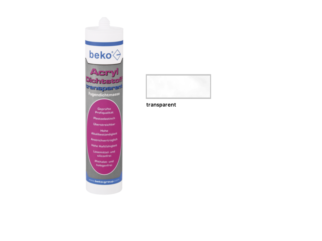 Beko Acryldichtstoff 310ml - transparent