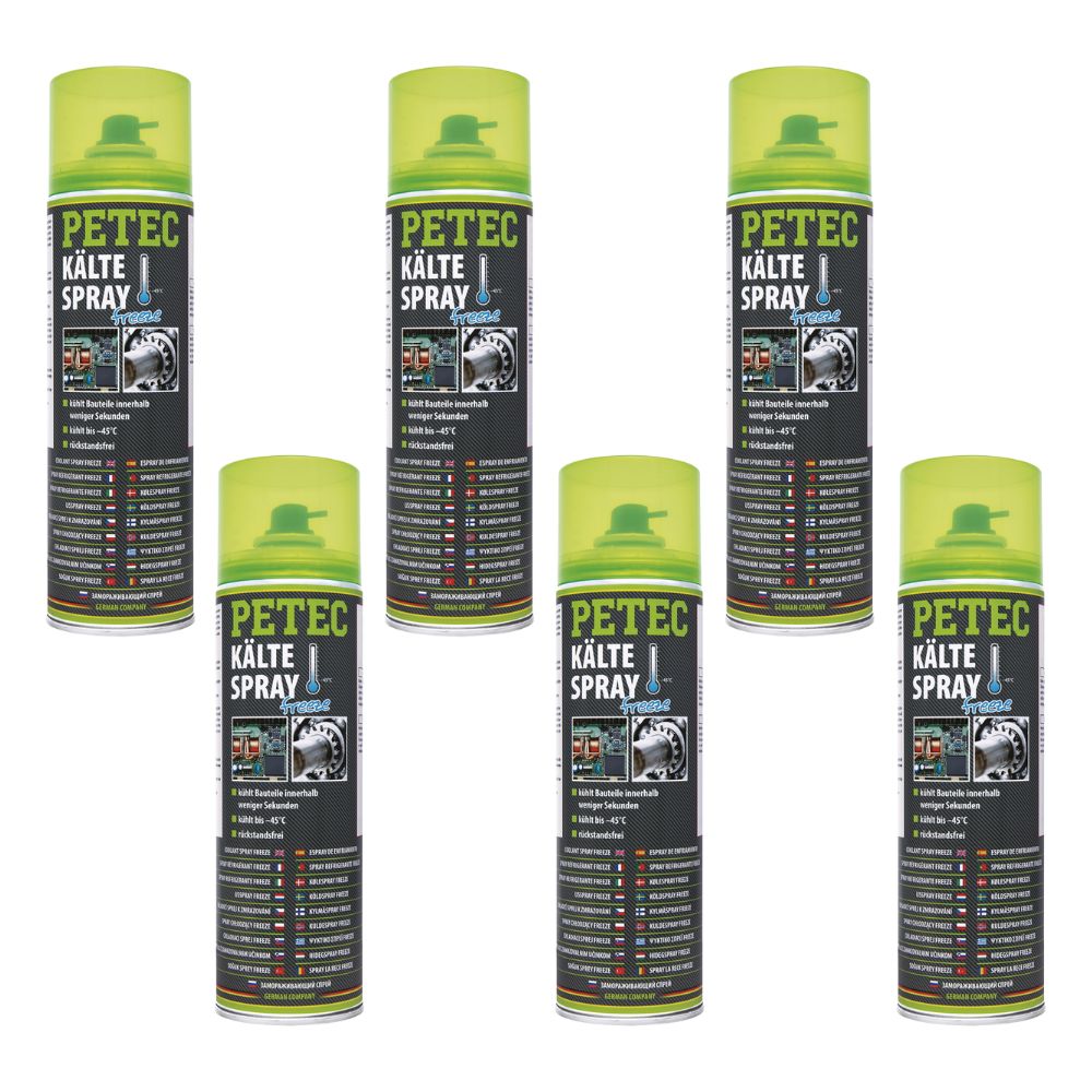 Petec Kältespray freeze -45 Grad 360 Grad Sprühkopf Set - 6 Stück - 71950