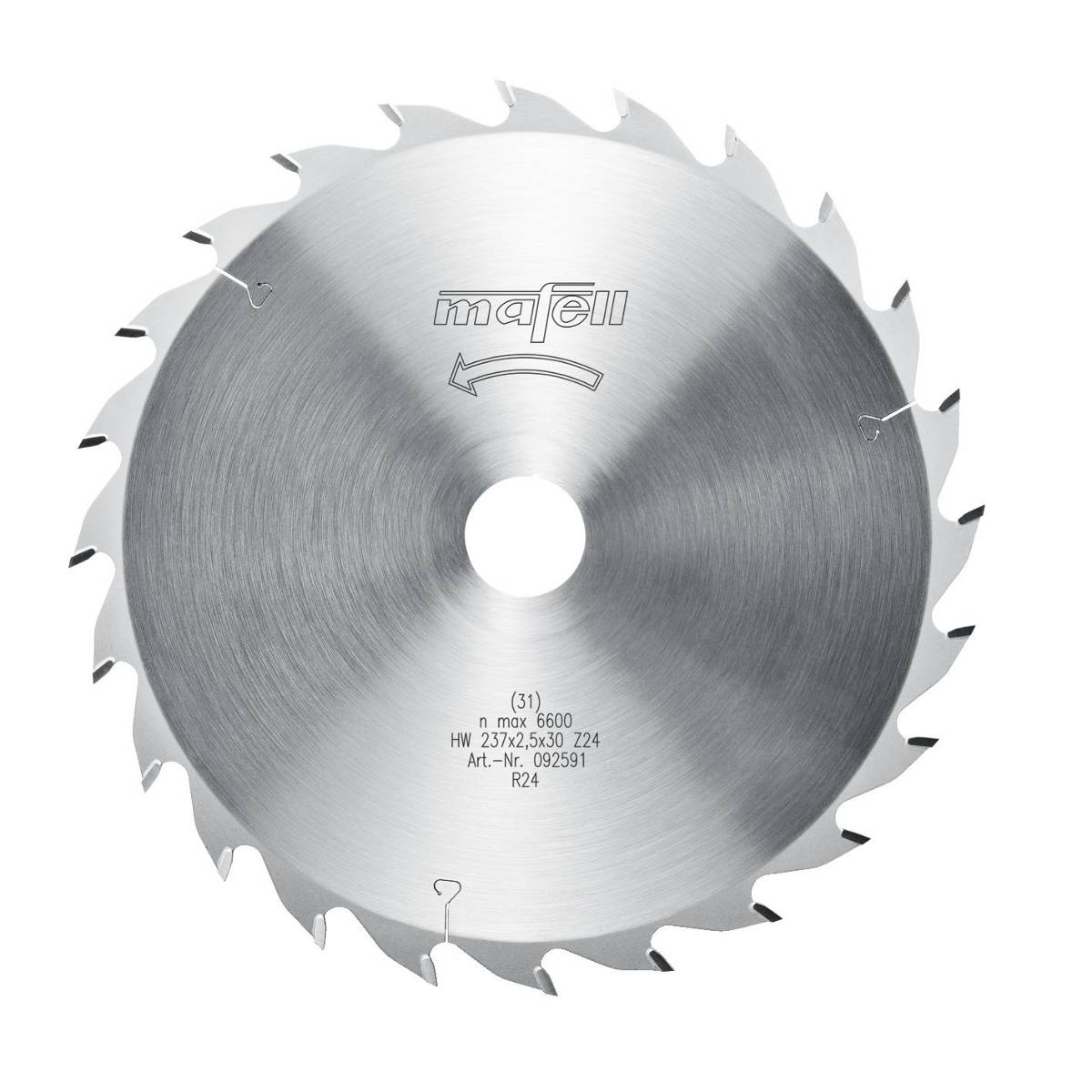 Mafell Sägeblatt HM 237x2,5x30mm Z24 WZ für Längs und Querschnitte - 092591