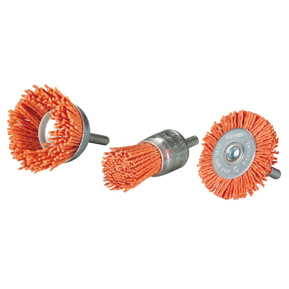 Makita Nylonbürsten-Set grob - 3-teiliges Zubehör mit Körnung 80 - D-70742