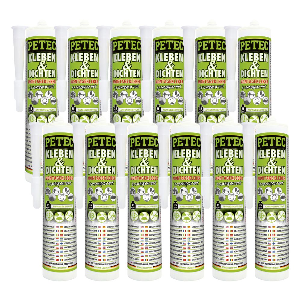 Petec Montagekleber Kleben + Dichten transparent Set - 12 Stück - 94929
