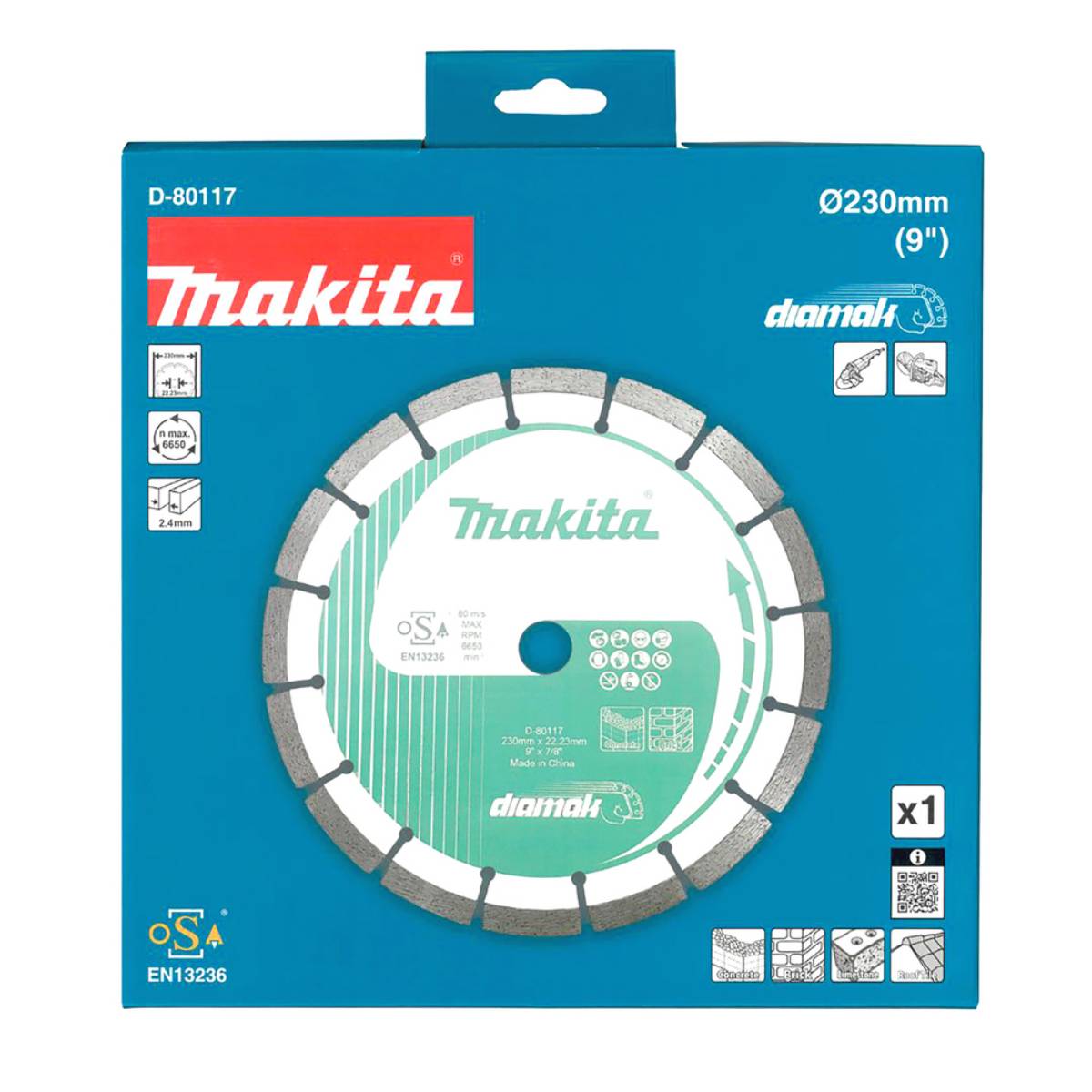 Makita Diamanttrennscheibe D-80117 DIAMAK - 230mm - für Beton, Ziegel und Stein